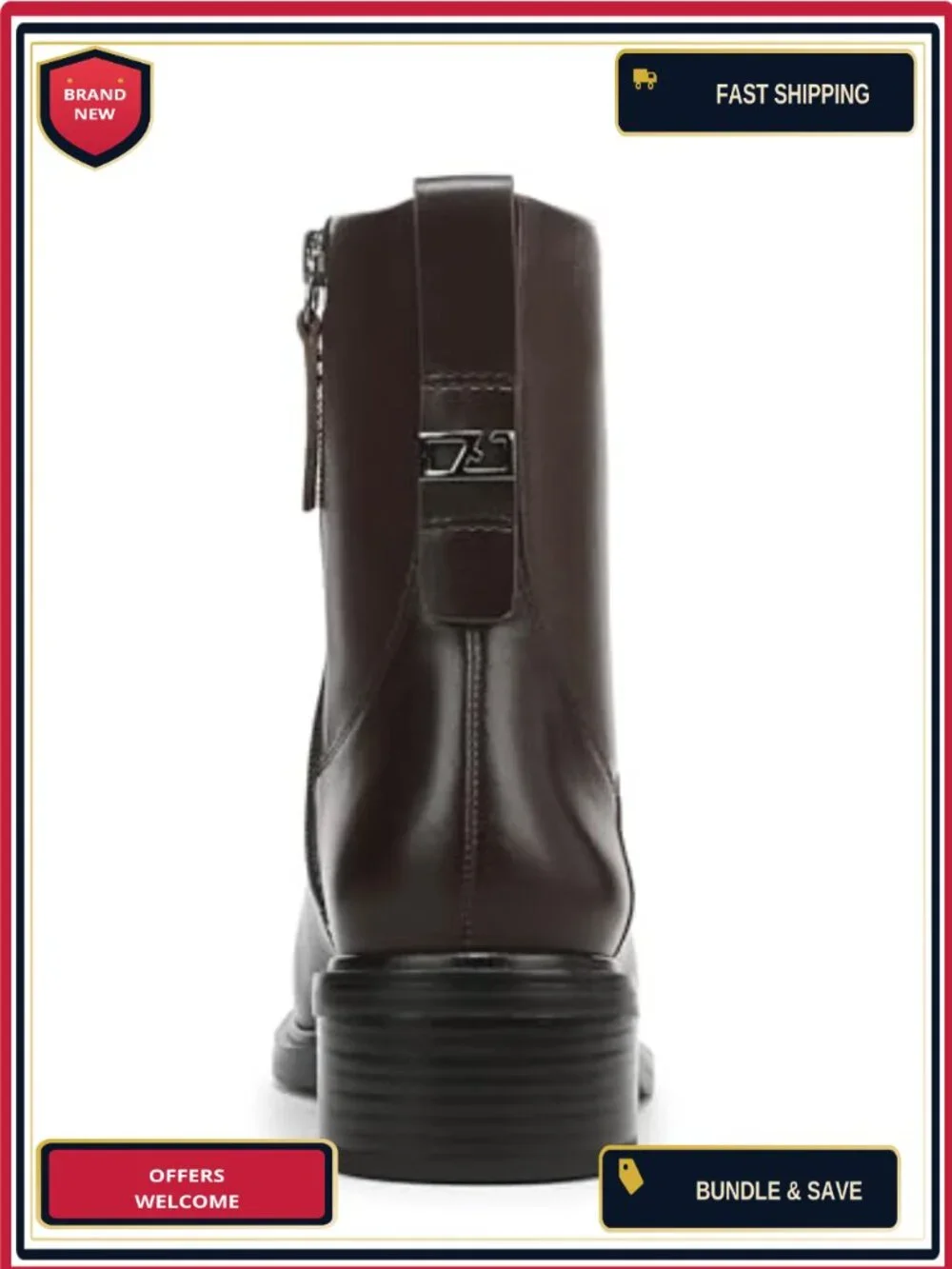 Franco Sarto Women's Ankle Bootie with Side Zipper, Block Heel